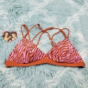 Victoria's Secret Women's Brown Strappy Cheetha Triangle Bralette Large